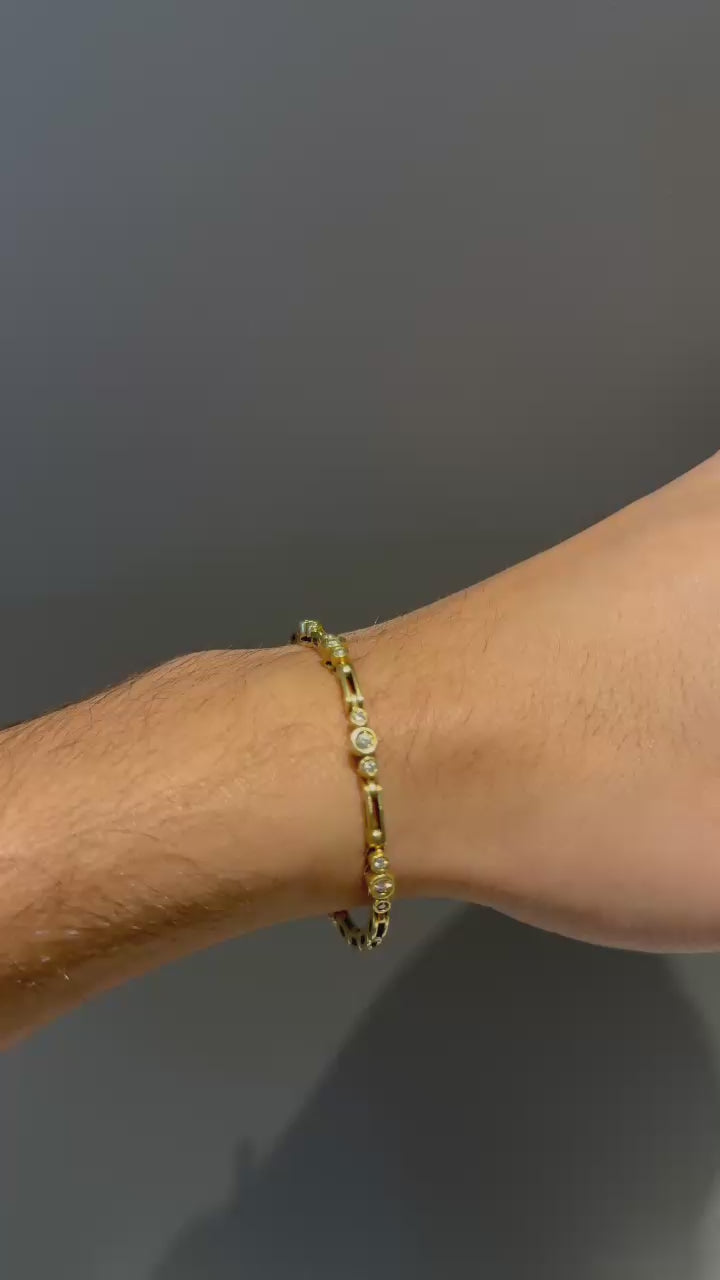 Pulseira de Ouro e Diamantes