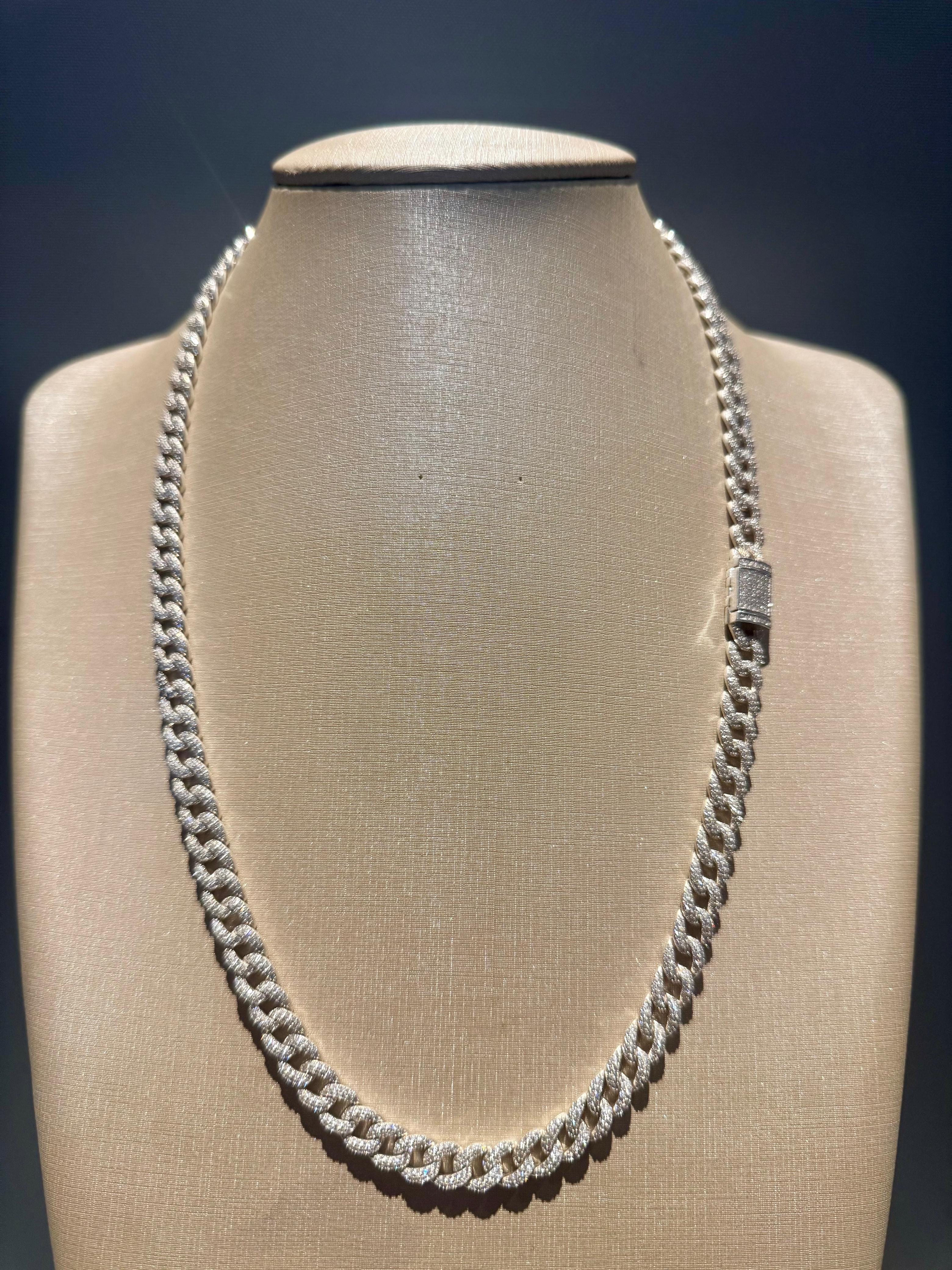 Cordão de Prata e Diamantes